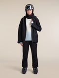 Women's Merino 200 Oasis+ Long Sleeve Crewe Zinc Blue/Ecru Heather/Dawn - 4