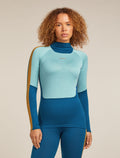 Women's Merino 200 Oasis+ Long Sleeve High Neck Thermal Top Atlantis/Hydro - 1