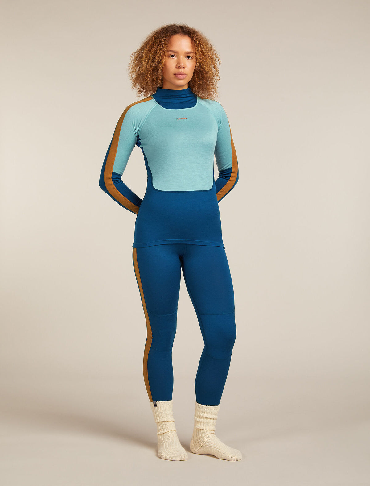 Women's Merino 200 Oasis+ Long Sleeve High Neck Thermal Top Atlantis/Hydro - 10
