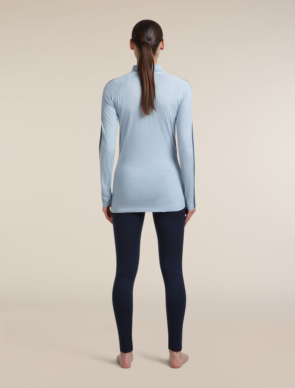 Women's Merino 200 Oasis+ Long Sleeve High Neck Zinc Blue/Ecru Heather/Dawn - 7