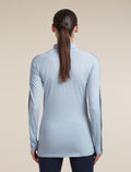 Women's Merino 200 Oasis+ Long Sleeve High Neck Zinc Blue/Ecru Heather/Dawn - 2
