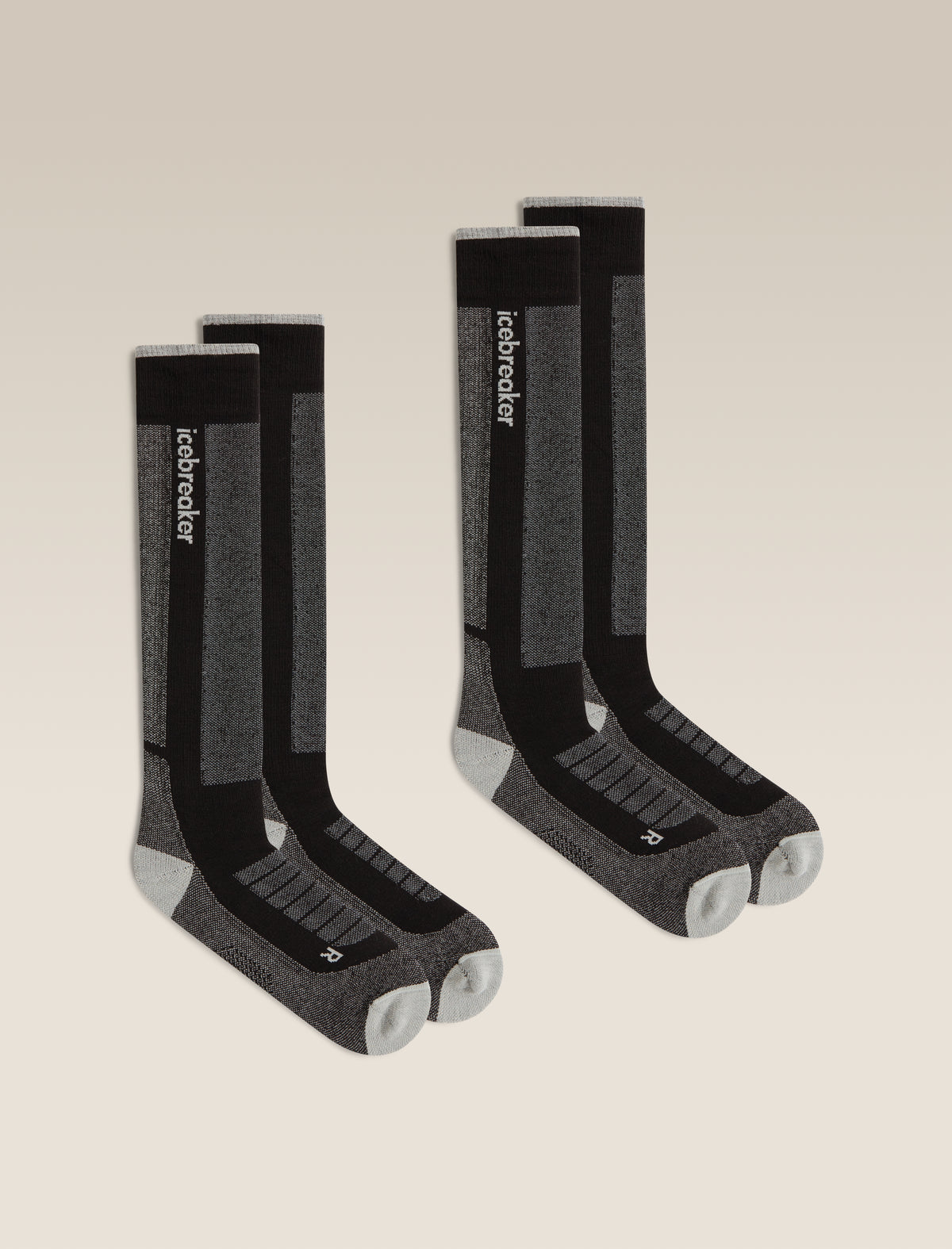 Men's Merino Blend Ski+ Medium Over The Calf 2 Pack Socks Black/Ether/Graphite - 1