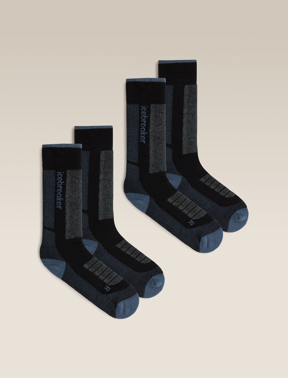 Women's Merino Blend Ski+ Medium Over The Calf  2 Pack Socks Black/Dawn - 1
