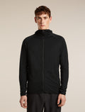 Men's 150 MerinoFine™ Ace Long Sleeve Zip Hoodie UPF Black - 1