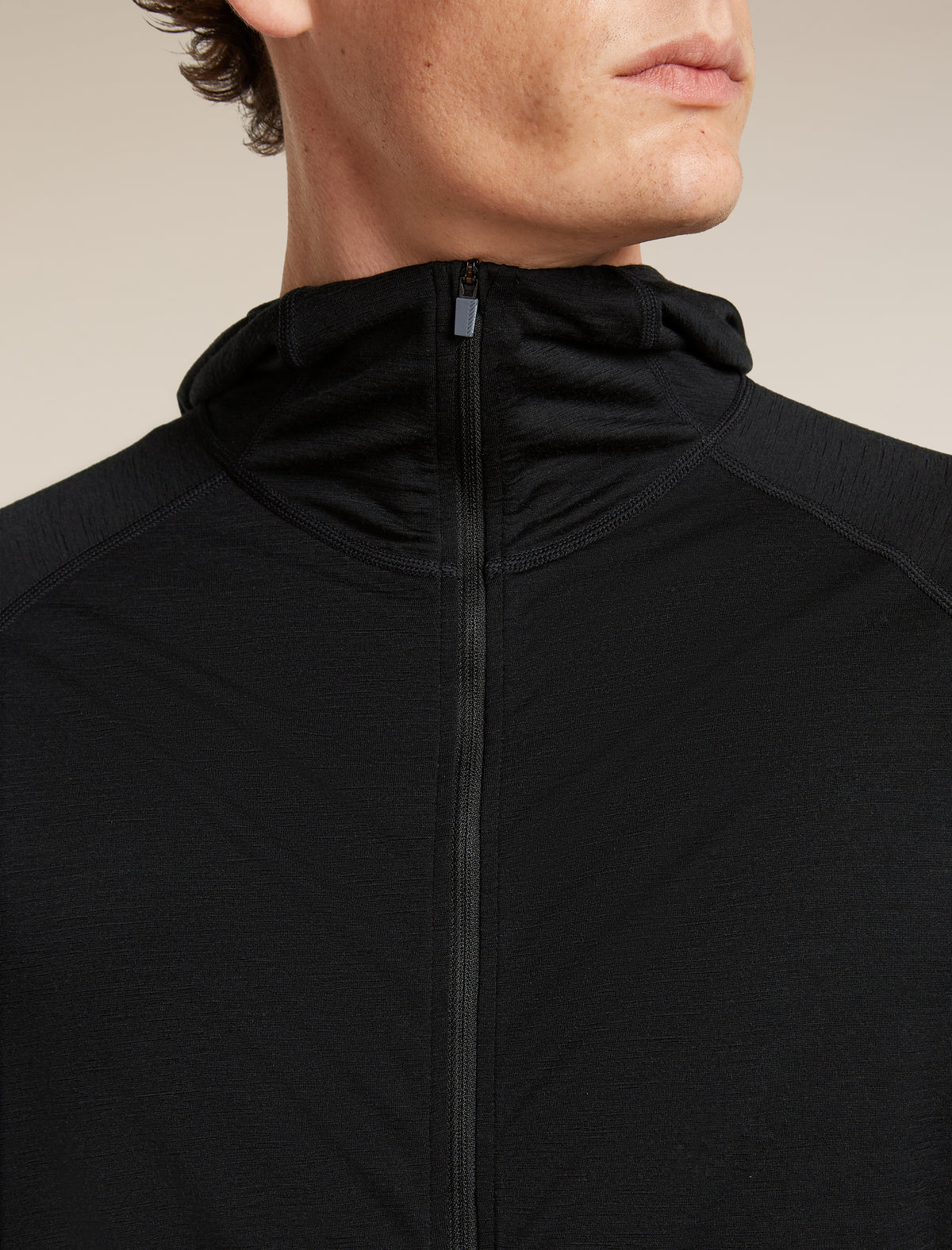 Men's 150 MerinoFine™ Ace Long Sleeve Zip Hoodie UPF Black - 5