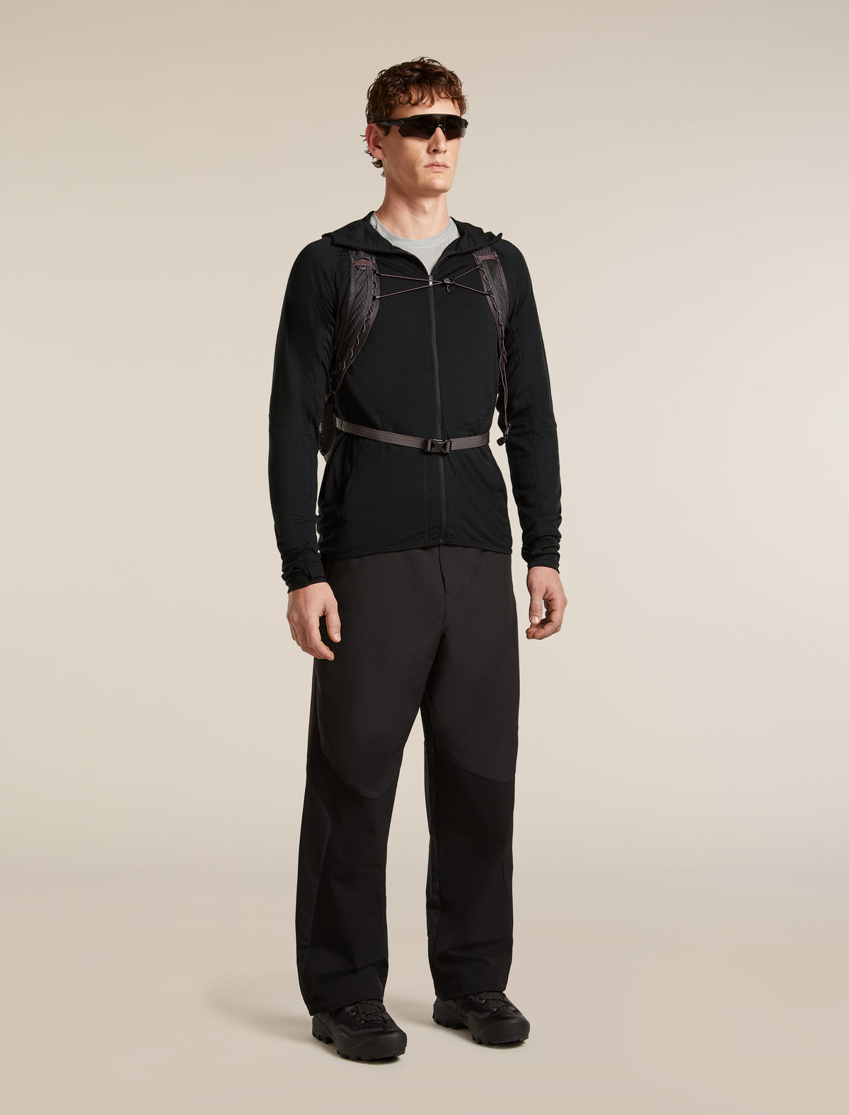 Men's 150 MerinoFine™ Ace Long Sleeve Zip Hoodie UPF Black - 4