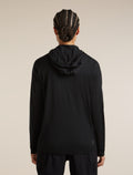 Women's 150 MerinoFine™ Ace Long Sleeve Zip Hoodie UPF Black - 3