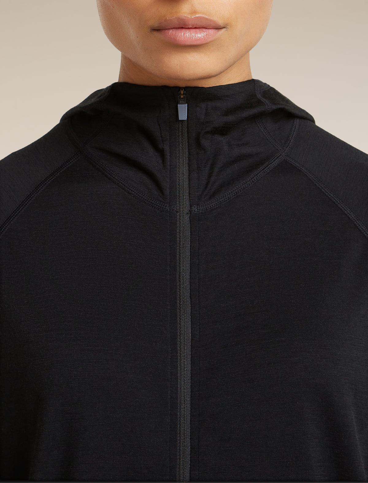 Women's 150 MerinoFine™ Ace Long Sleeve Zip Hoodie UPF Black - 5