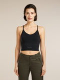 Women's Merino Blend 260 Seamless Rib Strappy Tank Black - 1