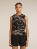 Women's Merino Blend 125 Cool-Lite™ Speed Tank Motion AOP Porcini/Black - 1