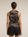 Women's Merino Blend 125 Cool-Lite™ Speed Tank Motion AOP Porcini/Black - 3