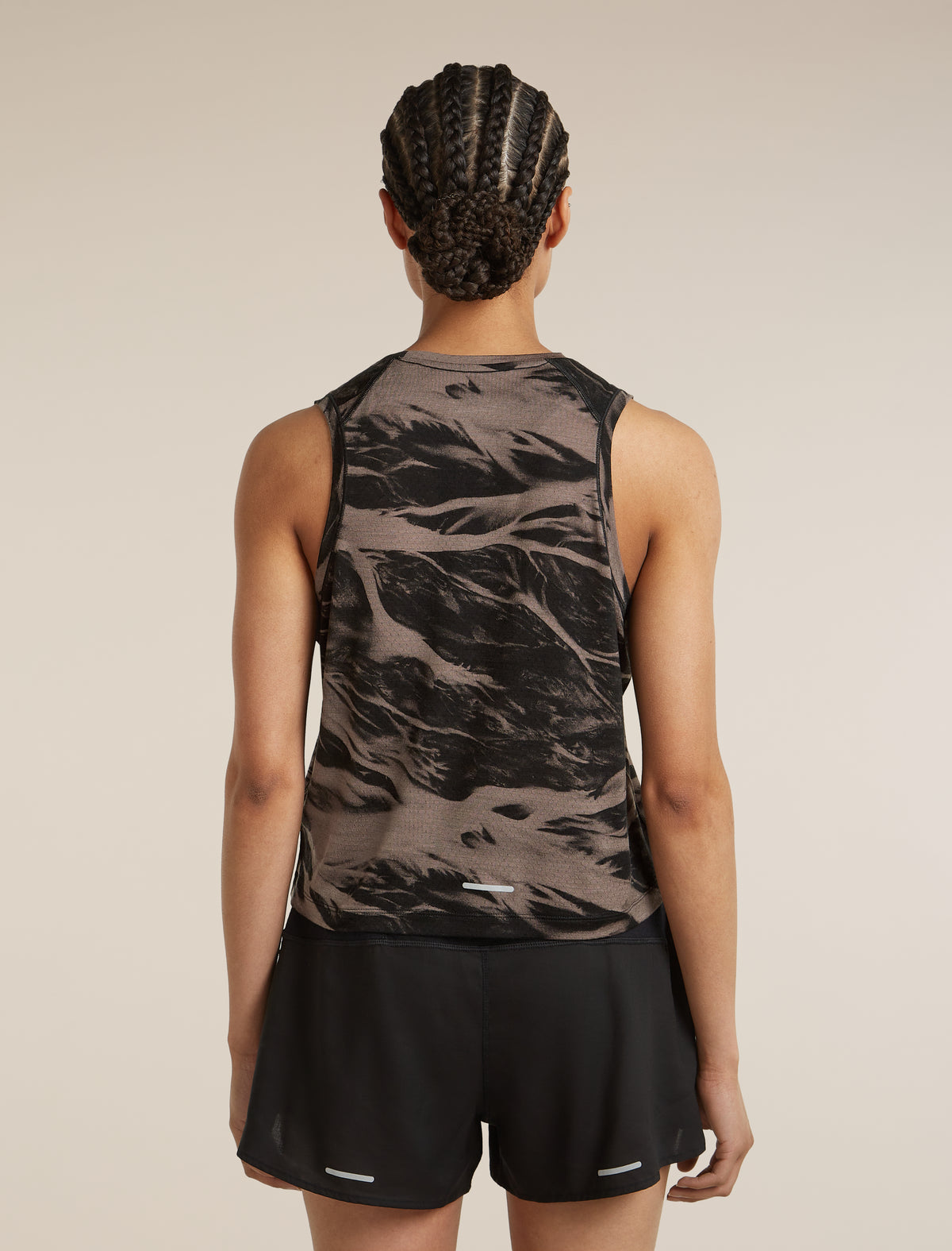 Women's Merino Blend 125 Cool-Lite™ Speed Tank Motion AOP Porcini/Black - 2