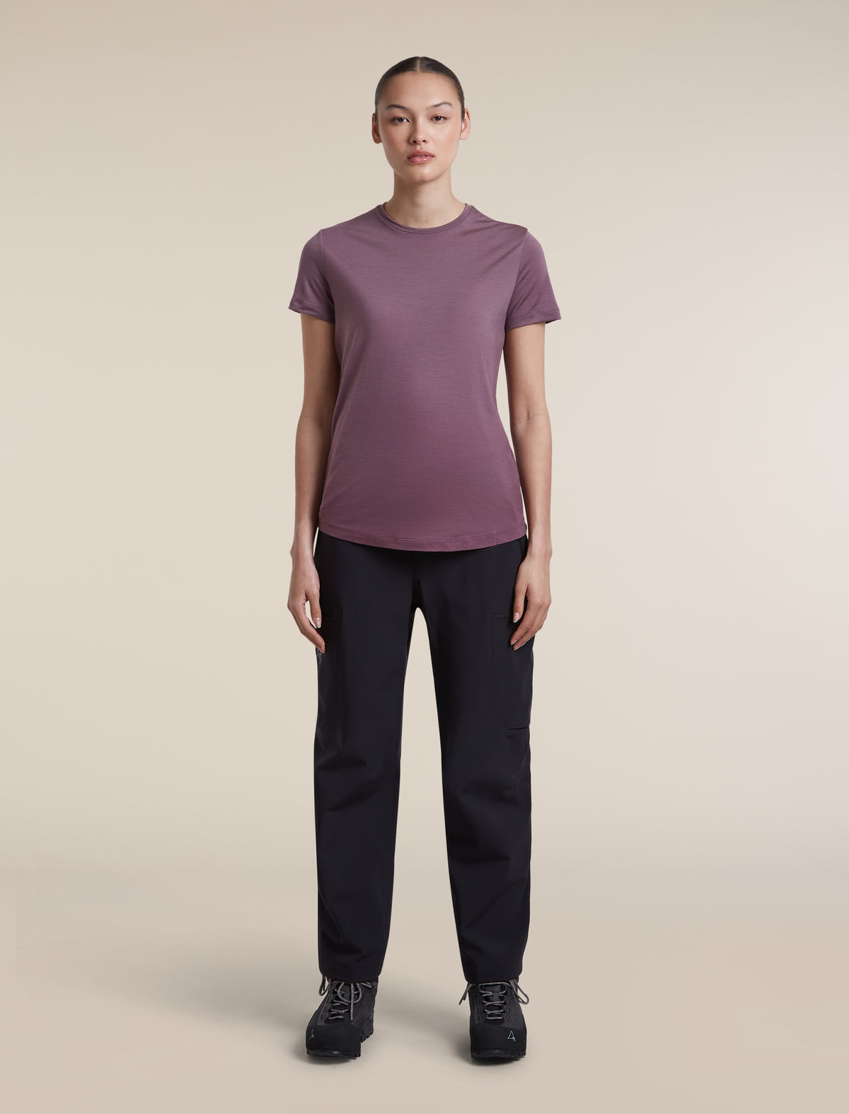 Women's Merino Blend 125 Cool-Lite™ Sphere Short Sleeve Tee Alta Grey Plum - 3