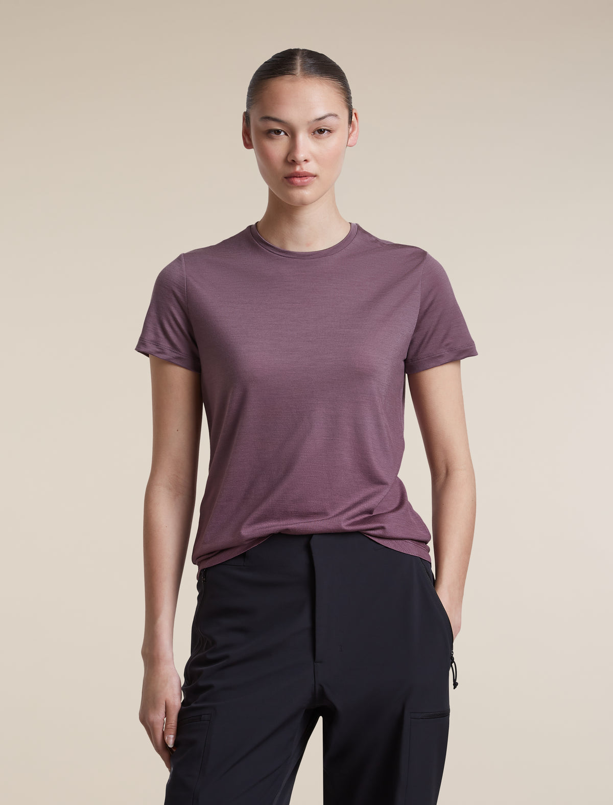 Women's Merino Blend 125 Cool-Lite™ Sphere Short Sleeve Tee Alta Grey Plum - 5