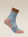 Kids' Merino Hike+ Light Crew Socks Flint Blue/Pink Quartz - 2
