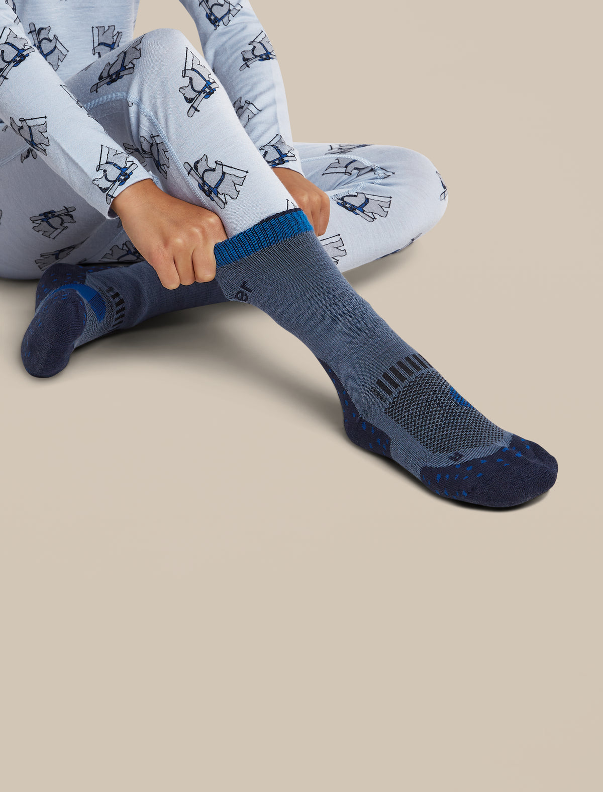 Kids' Merino Hike+ Light Crew Socks Dawn/Midnight Navy/Lazurite - 7
