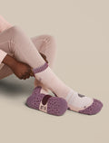 Kids' Merino Hike+ Light Crew Socks Pink Quartz/Grey Plum/Dark Berry - 9