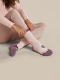 Kids' Merino Hike+ Light Crew Socks Pink Quartz/Grey Plum/Dark Berry - 7