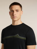 Men's Merino 150 Tech Lite Short Sleeve Tee Range Stripes Black - 6