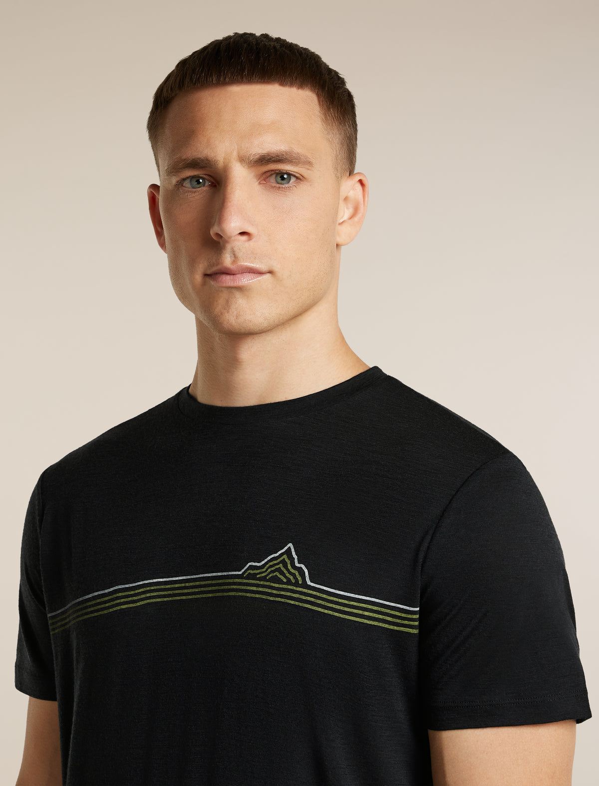 Men's Merino 150 Tech Lite Short Sleeve Tee Range Stripes Black - 6