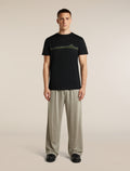 Men's Merino 150 Tech Lite Short Sleeve Tee Range Stripes Black - 3
