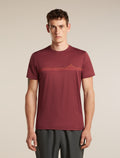 Men's Merino 150 Tech Lite Short Sleeve Tee Range Stripes Port - 1