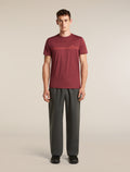 Men's Merino 150 Tech Lite Short Sleeve Tee Range Stripes Port - 3