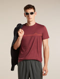 Men's Merino 150 Tech Lite Short Sleeve Tee Range Stripes Port - 5
