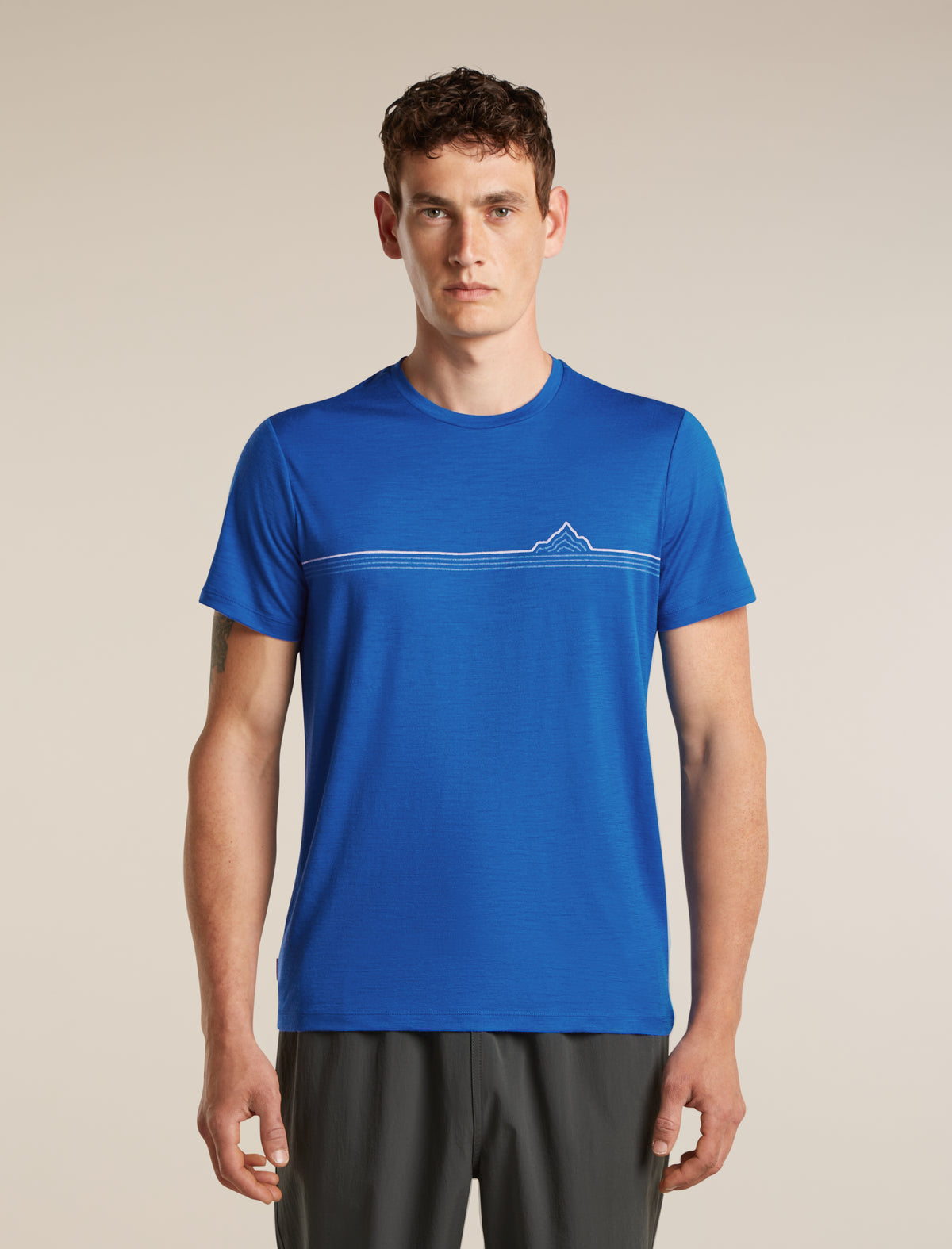 Men's Merino 150 Tech Lite Short Sleeve Tee Range Stripes Lazurite - 1