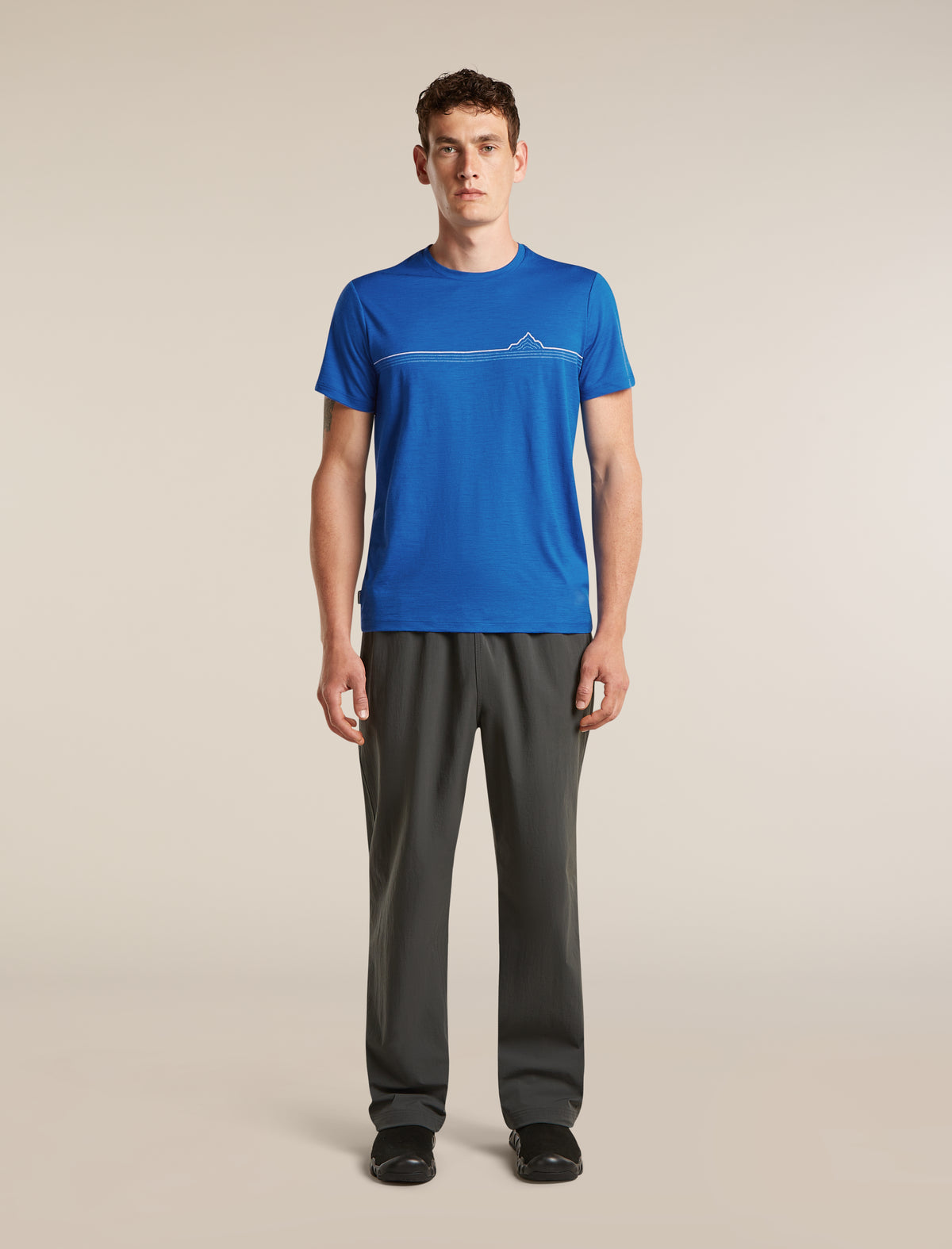 Men's Merino 150 Tech Lite Short Sleeve Tee Range Stripes Lazurite - 3