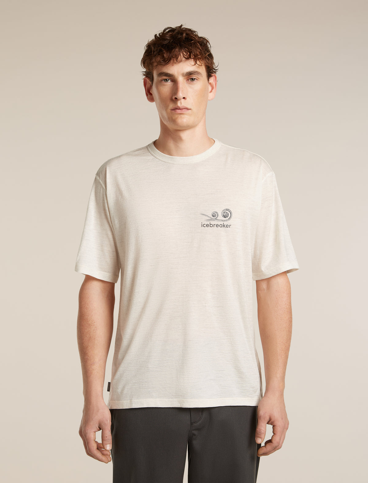 Men's Merino 150 Tech Lite Short Sleeve Relaxed Tee Fern Study Ecru Heather - 7