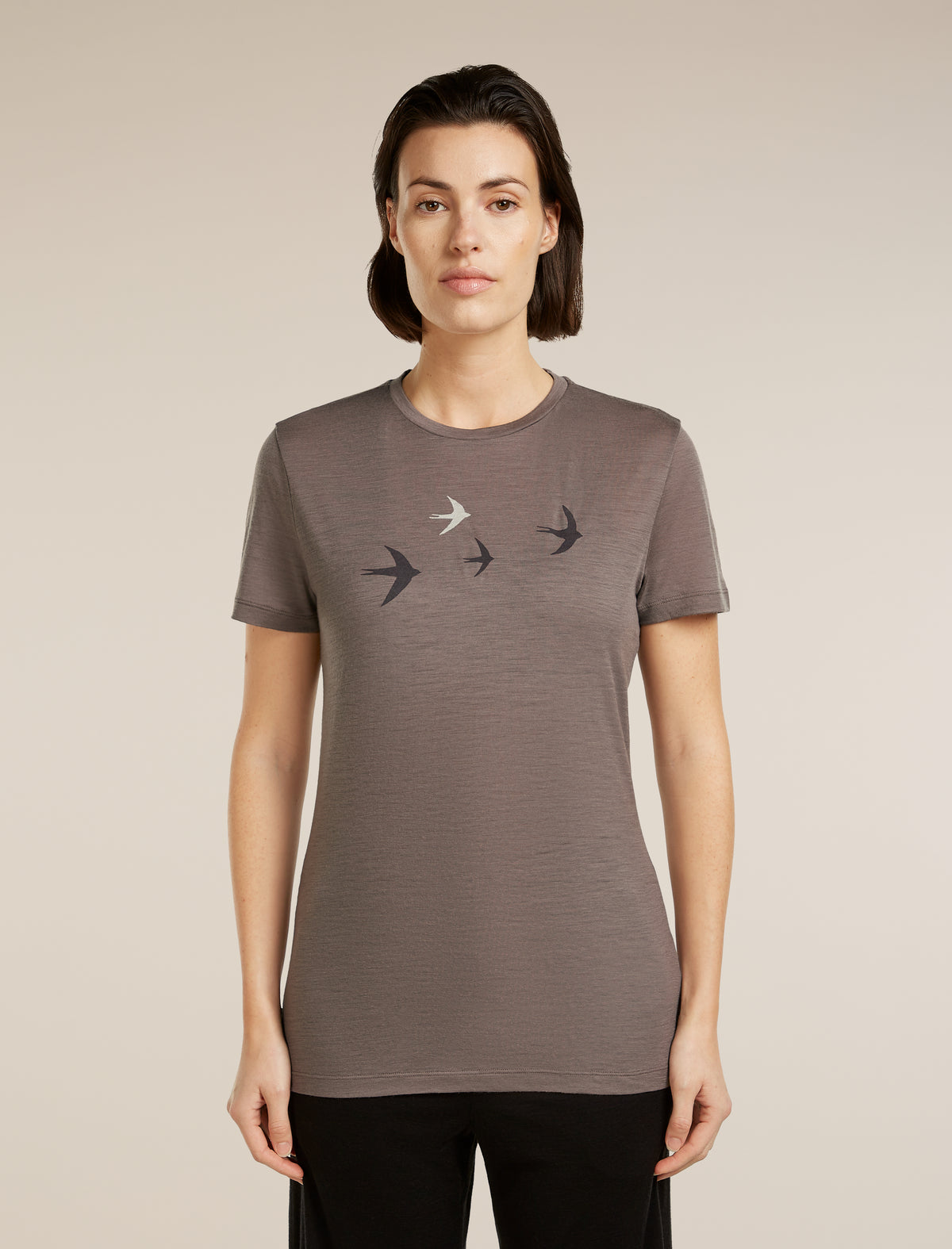 Women's Merino 150 Tech Lite Short Sleeve Tee Bird Transit Porcini - 1