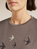 Women's Merino 150 Tech Lite Short Sleeve Tee Bird Transit Porcini - 6