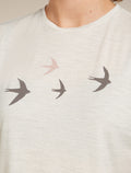 Women's Merino 150 Tech Lite Short Sleeve Tee Bird Transit Ecru hthr - 8