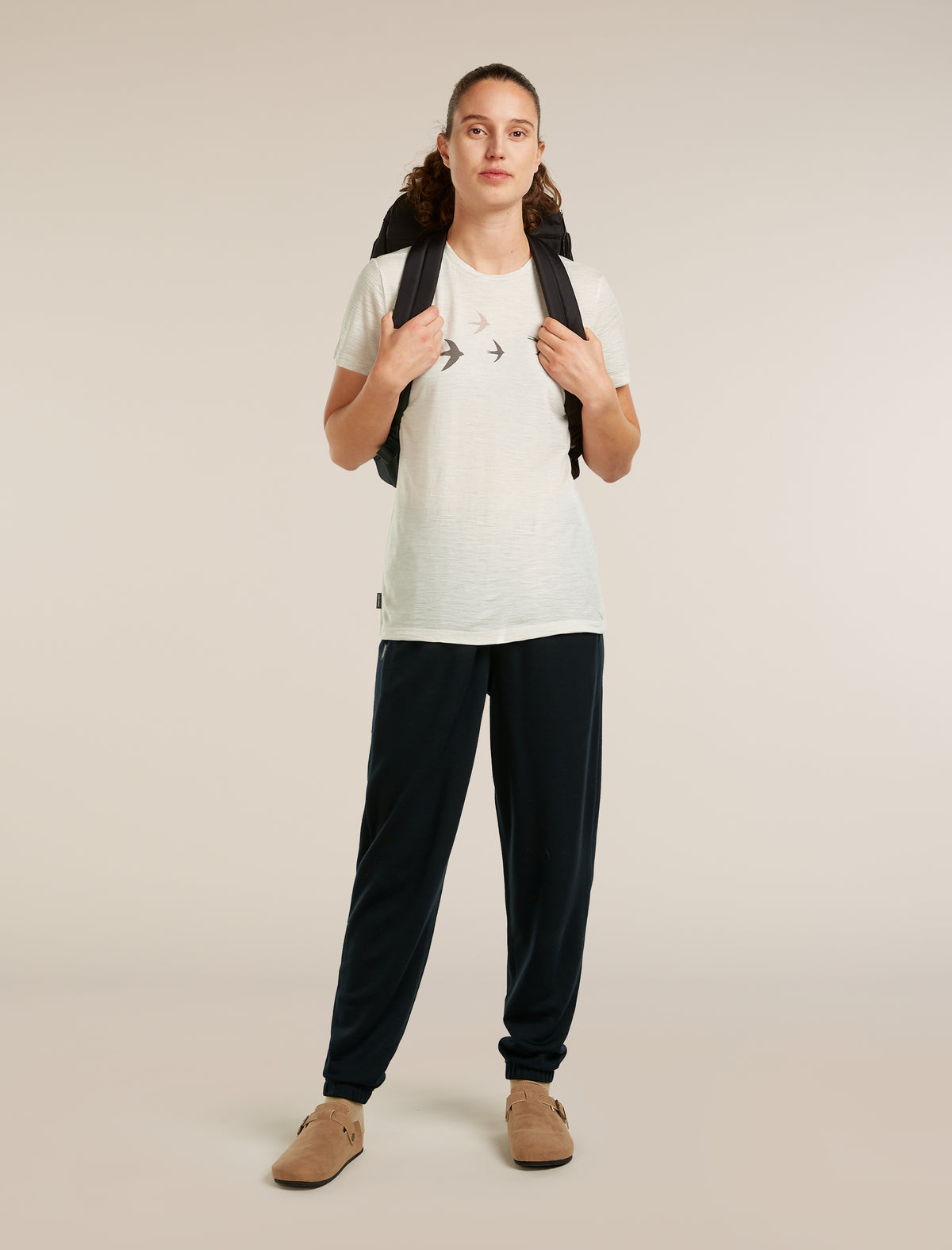 Women's Merino 150 Tech Lite Short Sleeve Tee Bird Transit Ecru hthr - 4
