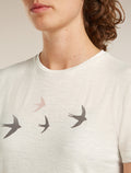Women's Merino 150 Tech Lite Short Sleeve Tee Bird Transit Ecru hthr - 6