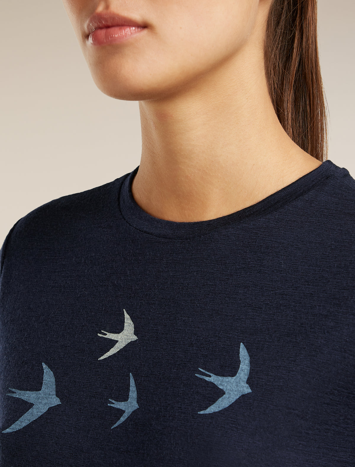 Women's Merino 150 Tech Lite Short Sleeve Tee Bird Transit Midnight Navy - 9
