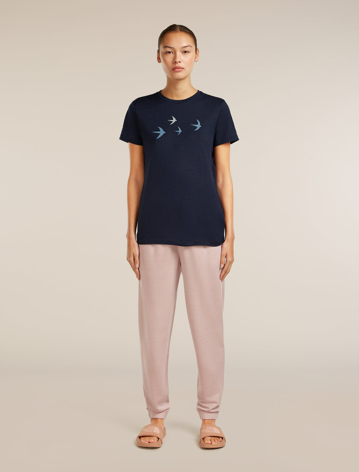 Women's Merino 150 Tech Lite Short Sleeve Tee Bird Transit Midnight Navy - 3