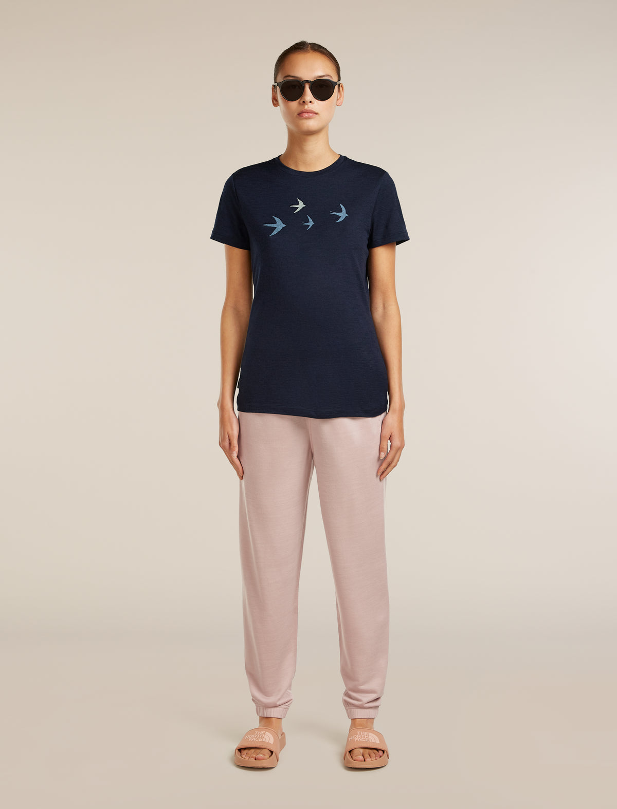 Women's Merino 150 Tech Lite Short Sleeve Tee Bird Transit Midnight Navy - 4