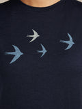 Women's Merino 150 Tech Lite Short Sleeve Tee Bird Transit Midnight Navy - 5