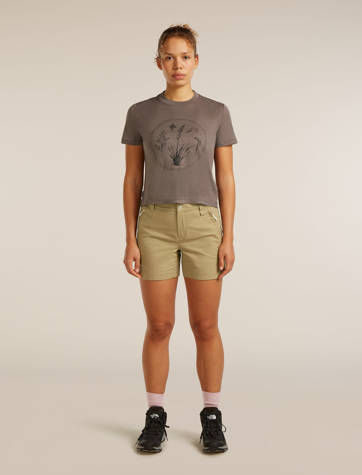 Women's Merino 150 Tech Lite Short Sleeve Crop Tee Seed Story Porcini - 3