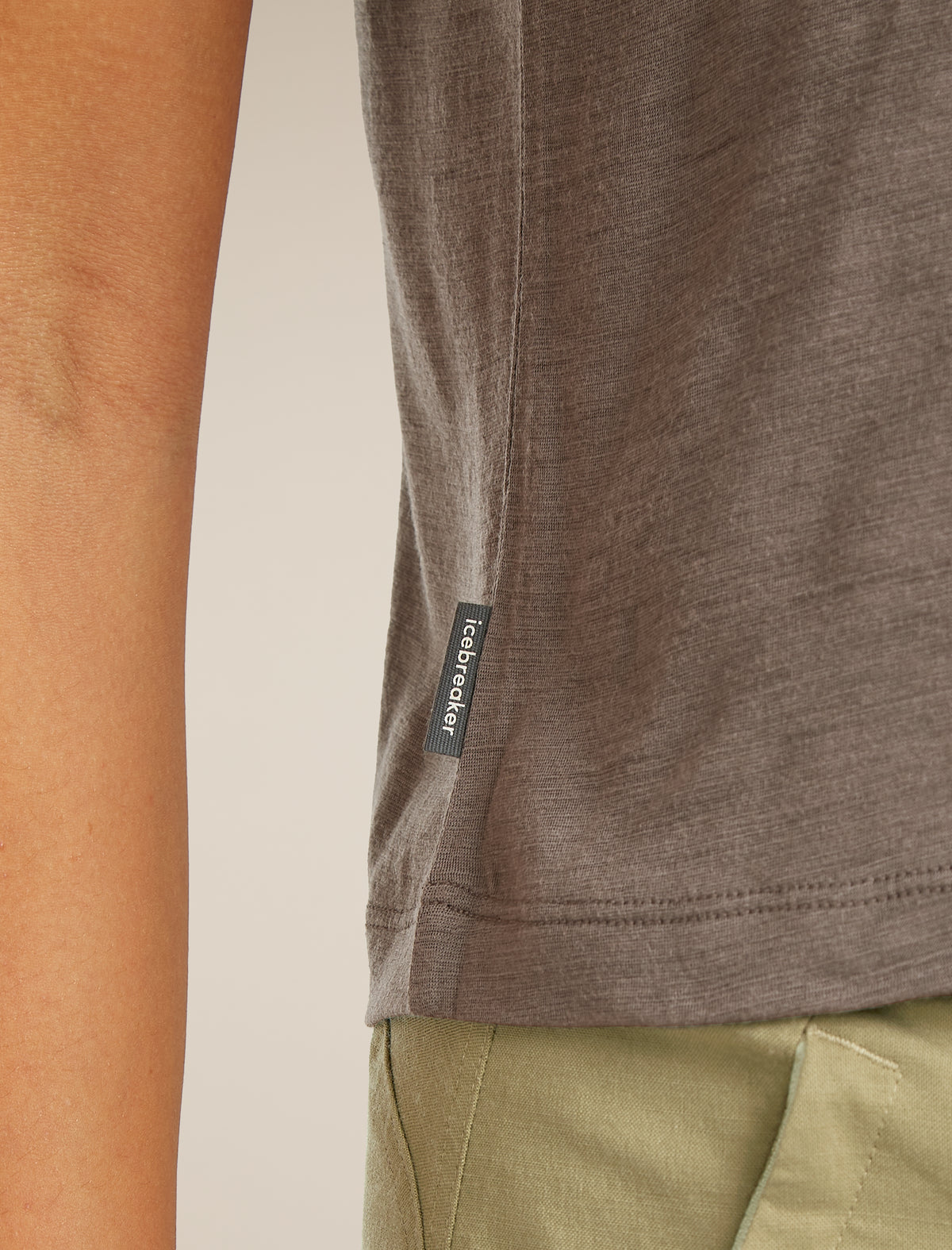 Women's Merino 150 Tech Lite Short Sleeve Crop Tee Seed Story Porcini - 7