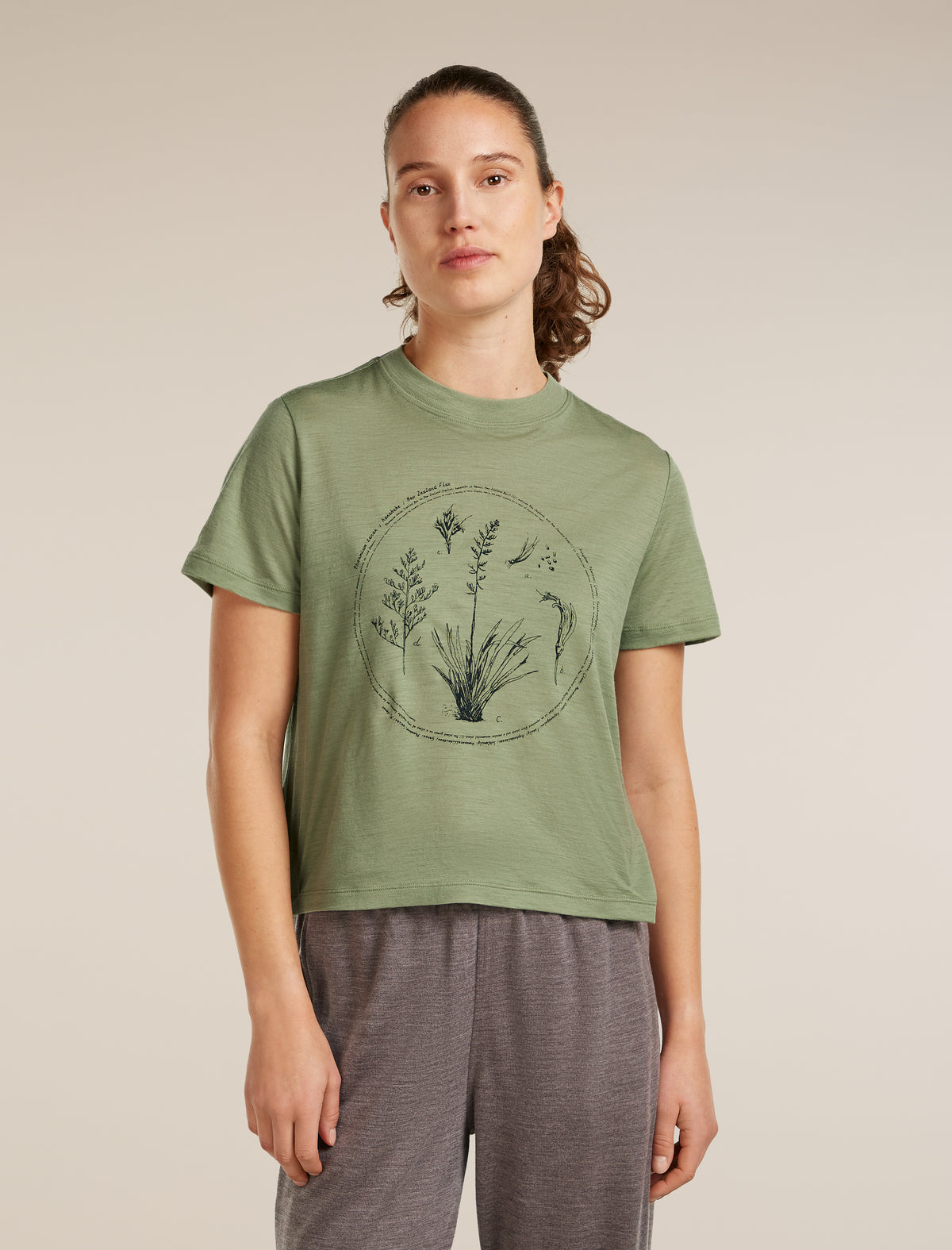 Women's Merino 150 Tech Lite Short Sleeve Crop Tee Seed Story Lichen - 1