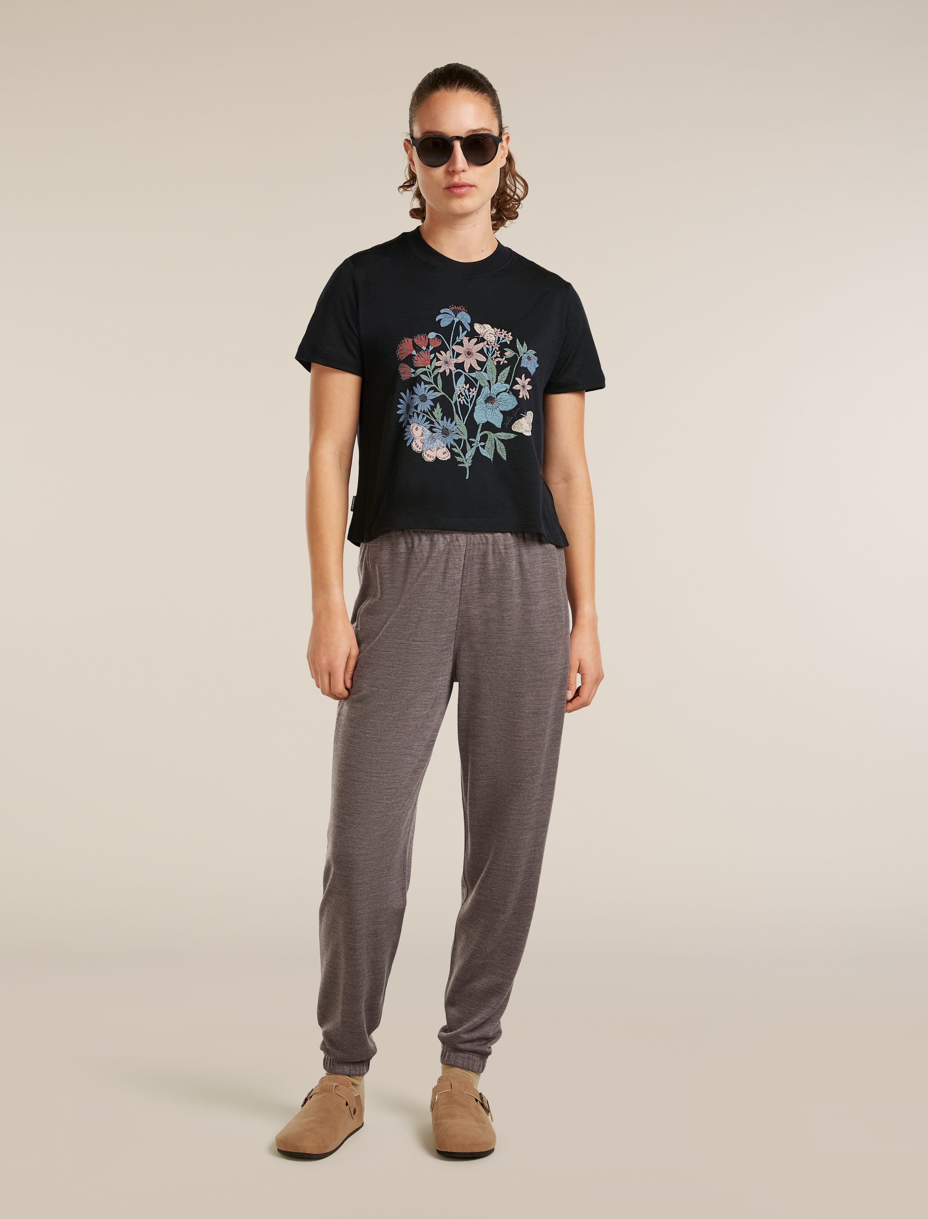 Women Merino 150 Tech Lite Short Sleeve Crop Tee NZ Flora| icebreaker