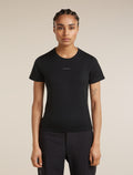 icebreaker Women's Merino 200 Tech Lite Short Sleeve Crop Slim Tee Black Women - 1