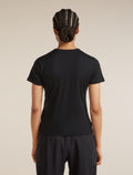 icebreaker Women's Merino 200 Tech Lite Short Sleeve Crop Slim Tee Black Women - 2