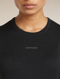icebreaker Women's Merino 200 Tech Lite Short Sleeve Crop Slim Tee Black Women - 5