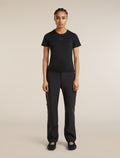 icebreaker Women's Merino 200 Tech Lite Short Sleeve Crop Slim Tee Black Women - 3