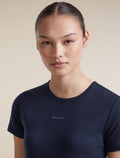 Women's Merino 200 Tech Lite Short Sleeve Crop Slim Tee Midnight Navy - 6