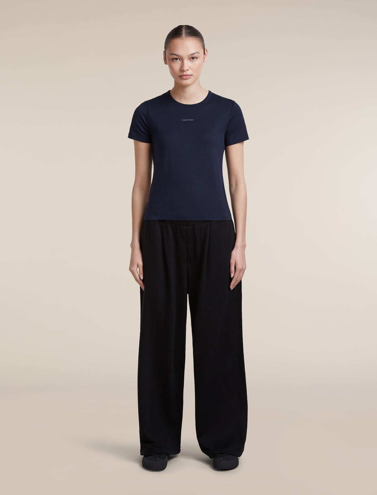 Women's Merino 200 Tech Lite Short Sleeve Crop Slim Tee Midnight Navy - 3